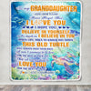 Personalized To My Granddaughter Gifts Blanket From Grandma Grandpa This Old Turtle Love You Granddaughter Birthday Gifts Graduation Christmas Fleece Blanket | siriusteestore