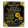 Personalized To My Granddaughter Gifts Blanket From Grandma Grandpa Wherever Your Journey In Life Sunflower Granddaughter Birthday Gifts Custom Fleece Blanket | siriusteestore