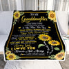 Personalized To My Granddaughter Gifts Blanket From Grandma Grandpa Wherever Your Journey In Life Sunflower Granddaughter Birthday Gifts Custom Fleece Blanket | siriusteestore