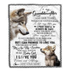 Personalized To My Granddaughter Gifts Blanket From Grandma Grandpa Wherever Your Journey In Life Wolf Granddaughter Birthday Gifts Custom Fleece Throw Blanket | siriusteestore