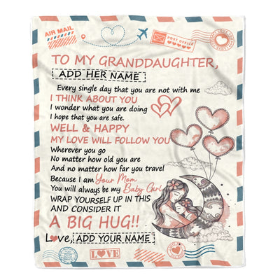 Personalized To My Granddaughter Gifts Blanket From Grandma Long Distance Letter Blanket For Granddaughter Birthday Gifts Graduation Christmas Fleece Blanket | siriusteestore
