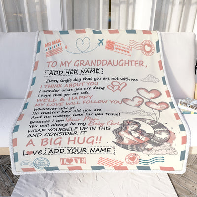 Personalized To My Granddaughter Gifts Blanket From Grandma Long Distance Letter Blanket For Granddaughter Birthday Gifts Graduation Christmas Fleece Blanket | siriusteestore
