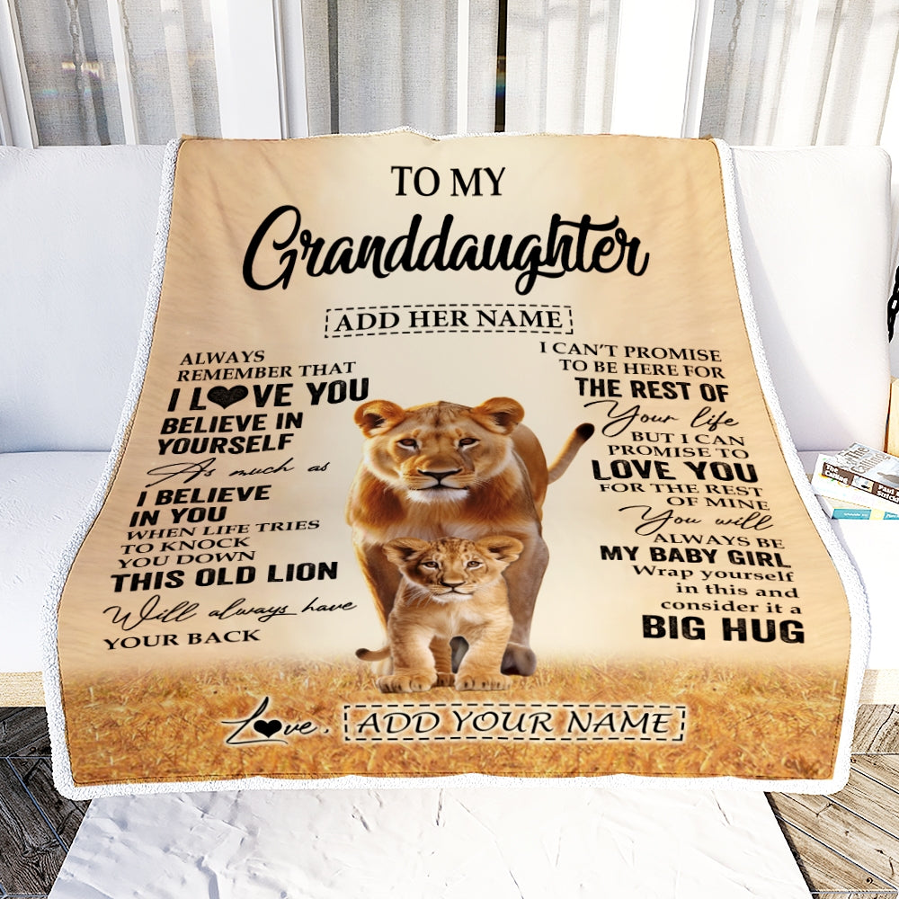 Personalized To My Granddaughter Gifts Blanket From Grandma Nana Always Remember Lion Gifts For Granddaughter Birthday Graduation Christmas Fleece Blanket | siriusteestore