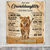 Personalized To My Granddaughter Gifts Blanket From Grandma Nana Always Remember Lion Gifts For Granddaughter Birthday Graduation Christmas Fleece Blanket | siriusteestore