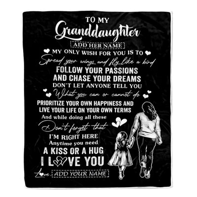 Personalized To My Granddaughter Gifts Blanket From Grandma Nana My Only Wish For You Granddaughter Birthday Gifts Graduation Christmas Fleece Throw Blanket | siriusteestore