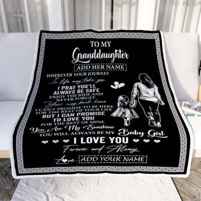Personalized To My Granddaughter Gifts Blanket From Grandma Nana Wherever Your Journey In Life Grandma Granddaughter Birthday Gifts Christmas Fleece Blanket | siriusteestore