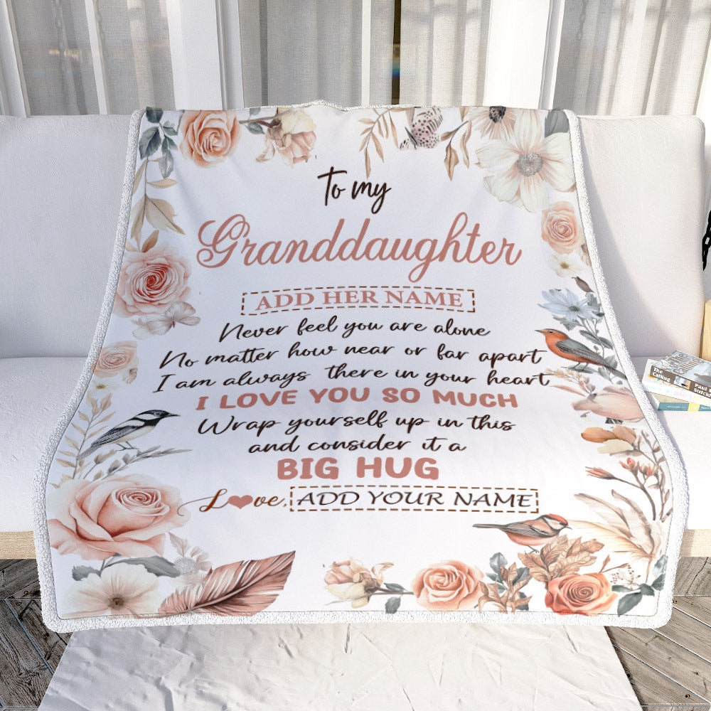 Personalized To My Granddaughter Gifts Blanket From Grandma Never Feel You Are Alone Birthday Gifts For Granddaughter Graduation Christmas Fleece Blanket | siriusteestore