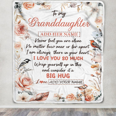 Personalized To My Granddaughter Gifts Blanket From Grandma Never Feel You Are Alone Birthday Gifts For Granddaughter Graduation Christmas Fleece Blanket | siriusteestore
