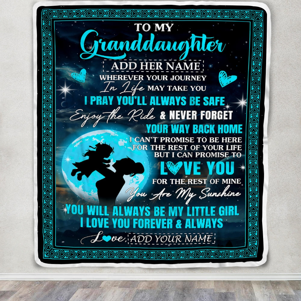 Personalized To My Granddaughter Gifts Blanket From Grandma Promise To Love You Gifts For Granddaughter Birthday Graduation Christmas Custom Fleece Blanket | siriusteestore