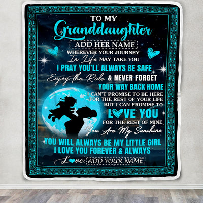 Personalized To My Granddaughter Gifts Blanket From Grandma Promise To Love You Gifts For Granddaughter Birthday Graduation Christmas Custom Fleece Blanket | siriusteestore