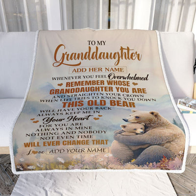 Personalized To My Granddaughter Gifts Blanket From Grandma Whenever Bear Unique Birthday Gifts For Granddaughter Graduation Christmas Custom Fleece Blanket | siriusteestore
