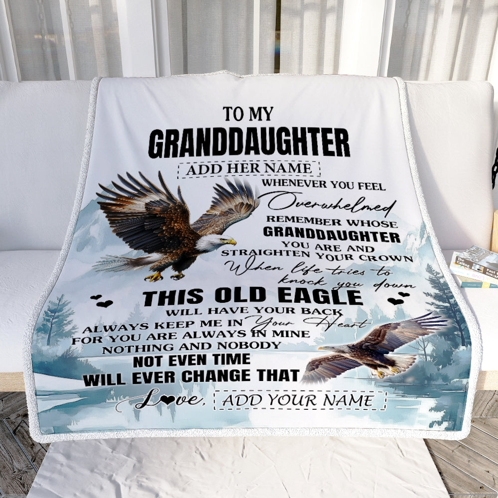 Personalized To My Granddaughter Gifts Blanket From Grandma Whenever Eagle Unique Birthday Gifts For Granddaughter Graduation Christmas Custom Fleece Blanket | siriusteestore