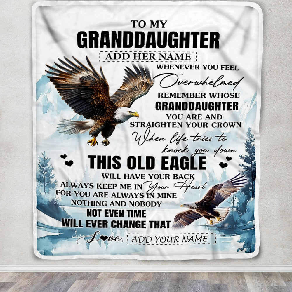 Personalized To My Granddaughter Gifts Blanket From Grandma Whenever Eagle Unique Birthday Gifts For Granddaughter Graduation Christmas Custom Fleece Blanket | siriusteestore