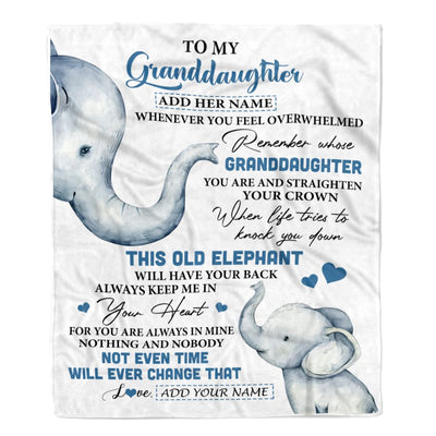 Personalized To My Granddaughter Gifts Blanket From Grandma Whenever Elephant Unique Birthday Gifts For Granddaughter Graduation Christmas Fleece Blanket | siriusteestore