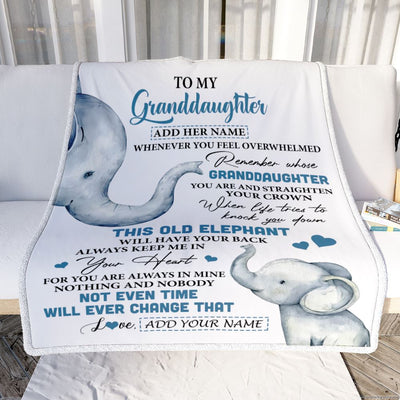 Personalized To My Granddaughter Gifts Blanket From Grandma Whenever Elephant Unique Birthday Gifts For Granddaughter Graduation Christmas Fleece Blanket | siriusteestore