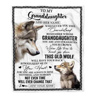 Personalized To My Granddaughter Gifts Blanket From Grandma Whenever Wolf Unique Birthday Gifts For Granddaughter Graduation Christmas Custom Fleece Blanket | siriusteestore