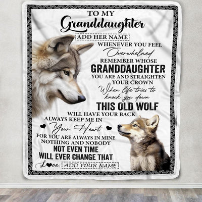 Personalized To My Granddaughter Gifts Blanket From Grandma Whenever Wolf Unique Birthday Gifts For Granddaughter Graduation Christmas Custom Fleece Blanket | siriusteestore