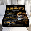 Personalized To My Granddaughter Gifts Blanket From Grandpa Laugh Love Live Lion Granddaughter Happy Birthday Gifts Graduation Christmas Fleece Blanket | siriusteestore