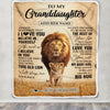 Personalized To My Granddaughter Gifts Blanket From Grandpa Papa Always Remember Lion Gifts For Granddaughter Birthday Graduation Christmas Fleece Blanket | siriusteestore