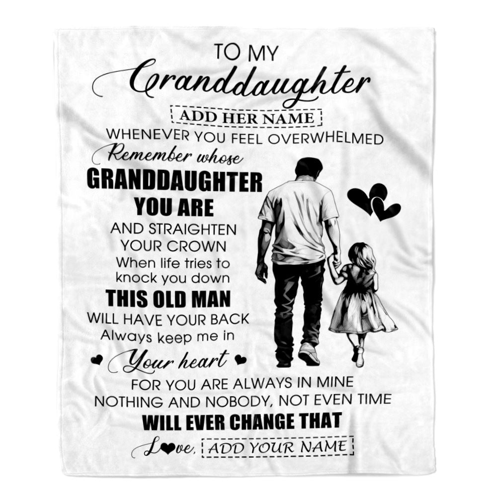 Personalized To My Granddaughter Gifts Blanket From Grandpa Papa Whenever Man Unique Birthday Gifts For Granddaughter Graduation Christmas Fleece Blanket | siriusteestore