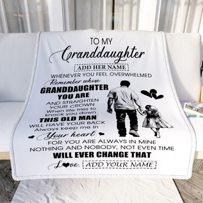 Personalized To My Granddaughter Gifts Blanket From Grandpa Papa Whenever Man Unique Birthday Gifts For Granddaughter Graduation Christmas Fleece Blanket | siriusteestore