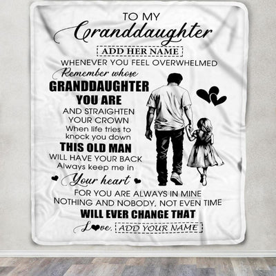 Personalized To My Granddaughter Gifts Blanket From Grandpa Papa Whenever Man Unique Birthday Gifts For Granddaughter Graduation Christmas Fleece Blanket | siriusteestore