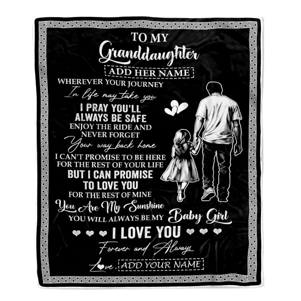 Personalized To My Granddaughter Gifts Blanket From Grandpa Papa Wherever Your Journey In Life Grandpa Granddaughter Birthday Gifts Christmas Fleece Blanket | siriusteestore