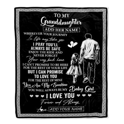 Personalized To My Granddaughter Gifts Blanket From Grandpa Papa Wherever Your Journey In Life Grandpa Granddaughter Birthday Gifts Christmas Fleece Blanket | siriusteestore