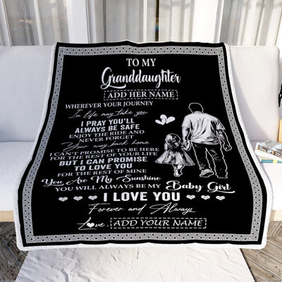 Personalized To My Granddaughter Gifts Blanket From Grandpa Papa Wherever Your Journey In Life Grandpa Granddaughter Birthday Gifts Christmas Fleece Blanket | siriusteestore