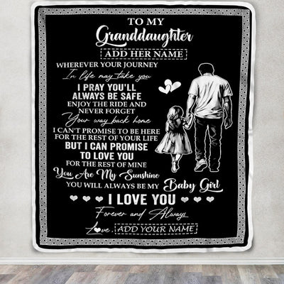 Personalized To My Granddaughter Gifts Blanket From Grandpa Papa Wherever Your Journey In Life Grandpa Granddaughter Birthday Gifts Christmas Fleece Blanket | siriusteestore