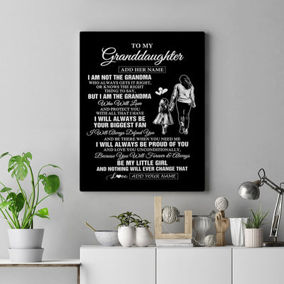 Personalized To My Granddaughter Gifts Canvas From Grandma Biggest Fan Birthday Gifts For Granddaughter From Grandparents Christmas Custom Wall Art Framed Canvas | siriusteestore