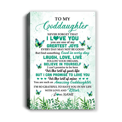 Personalized To My Granddaughter Gifts Canvas From Grandma Papa Butterfly Laugh Love Live Birthday Motivational Quote Christmas Custom Wall Art Print Framed Canvas | siriusteestore