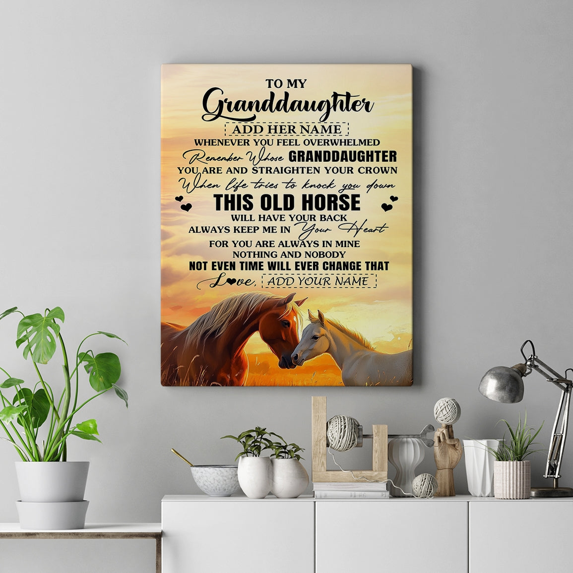 Personalized To My Granddaughter Gifts Canvas From Grandma Whenever Horse Unique Birthday Gifts For Granddaughter Graduation Christmas Custom Print Framed Canvas | siriusteestore