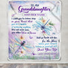 Personalized To My Granddaughter Gifts From Grandma Blanket Don't Give Up Dragonfly Gifts For Granddaughter Birthday Graduation Christmas Fleece Blanket | siriusteestore