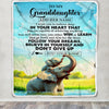 Personalized To My Granddaughter Gifts From Grandma Blanket Don't Give Up Elephant Gifts For Granddaughter Birthday Graduation Christmas Fleece Blanket | siriusteestore