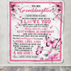 Personalized To My Granddaughter Gifts From Grandma Blanket I Love You Butterfly Birthday Gifts For Granddaughter Graduation Christmas Fleece Blanket | siriusteestore