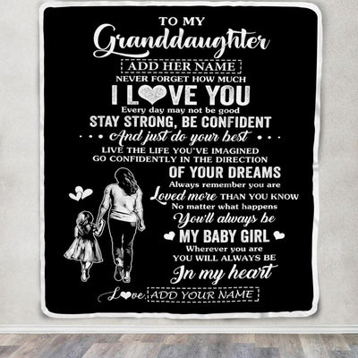 Personalized To My Granddaughter Gifts From Grandma Blanket Never Forget How Much I Love You Granddaughter Birthday Graduation Christmas Fleece Throw Blanket | siriusteestore