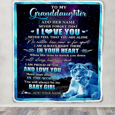 Personalized To My Granddaughter Gifts From Grandma Gigi Blanket I Love You Lion Birthday Gift Ideas For Granddaughter Graduation Christmas Fleece Blanket | siriusteestore
