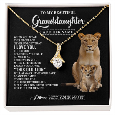 Alluring Beauty Necklace 18K Yellow Gold Finish | 1 | Personalized To My Granddaughter Gifts From Grandma Gigi Necklace This Old Lion Love You Granddaughter Birthday Gifts Christmas Custom Gift Box Message Card | https://siriusteestore.