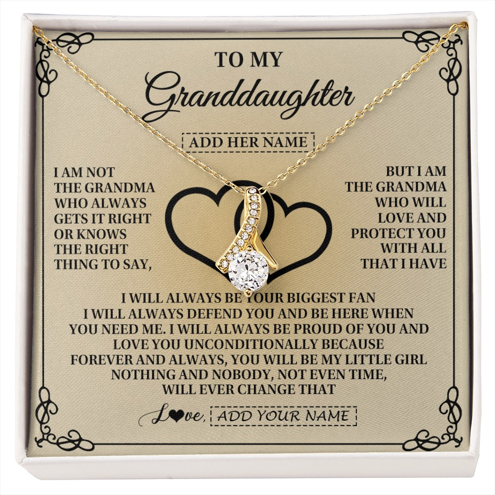 Alluring Beauty Necklace 18K Yellow Gold Finish | 1 | Personalized To My Granddaughter Gifts From Grandma Granddaughter Birthday Gifts Jewelry Women Granddaughter Pendant Necklace Christmas Gift Box Message Card | https://siriusteestore.