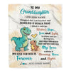 Personalized To My Granddaughter Gifts From Grandma Grandpa Blanket Dinosaur Letter I Hugged This Gifts For Granddaughter Birthday Christmas Fleece Blanket | siriusteestore
