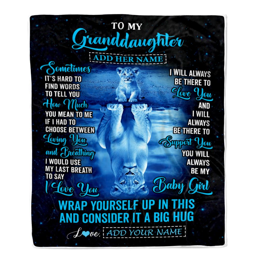 Personalized To My Granddaughter Gifts From Grandma Grandpa Blanket Sometimes Lion Granddaughter Birthday Gifts Graduation Christmas Customized Fleece Blanket | siriusteestore