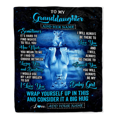 Personalized To My Granddaughter Gifts From Grandma Grandpa Blanket Sometimes Lion Granddaughter Birthday Gifts Graduation Christmas Customized Fleece Blanket | siriusteestore