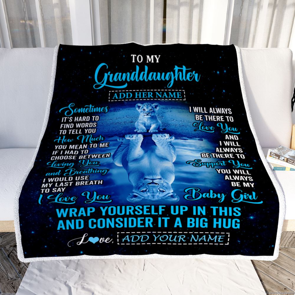 Personalized To My Granddaughter Gifts From Grandma Grandpa Blanket Sometimes Lion Granddaughter Birthday Gifts Graduation Christmas Customized Fleece Blanket | siriusteestore