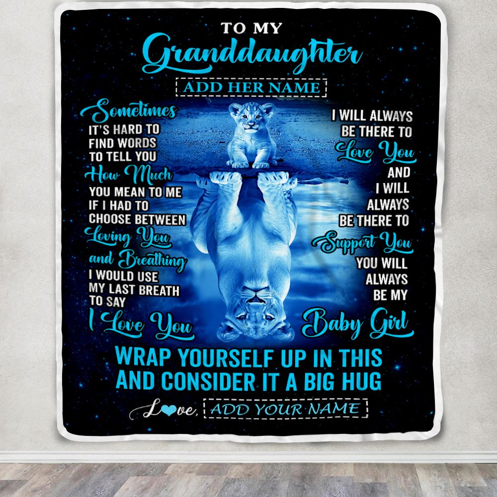 Personalized To My Granddaughter Gifts From Grandma Grandpa Blanket Sometimes Lion Granddaughter Birthday Gifts Graduation Christmas Customized Fleece Blanket | siriusteestore