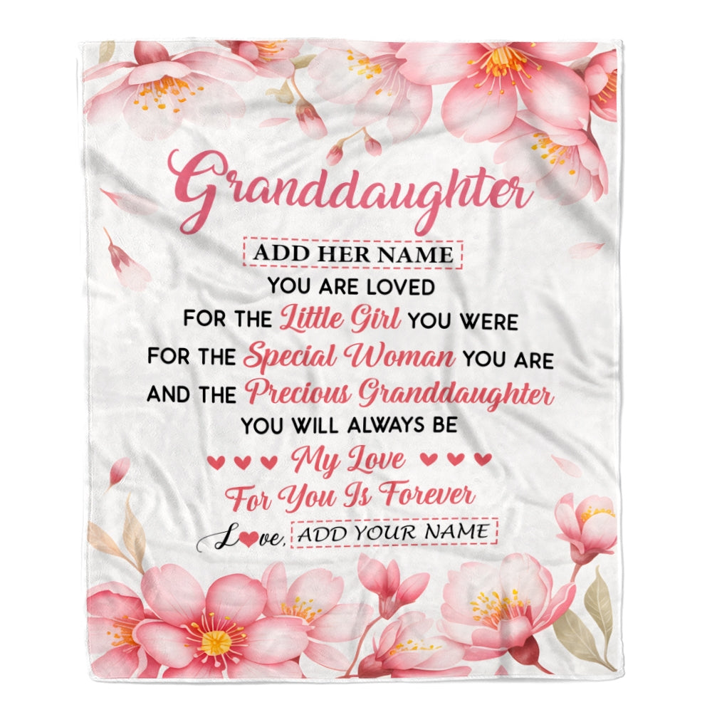 Personalized To My Granddaughter Gifts From Grandma Grandpa Blanket Special Women Birthday Gifts For Granddaughter Wedding Graduation Christmas Fleece Blanket | siriusteestore
