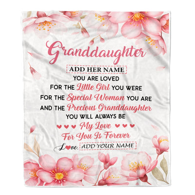 Personalized To My Granddaughter Gifts From Grandma Grandpa Blanket Special Women Birthday Gifts For Granddaughter Wedding Graduation Christmas Fleece Blanket | siriusteestore