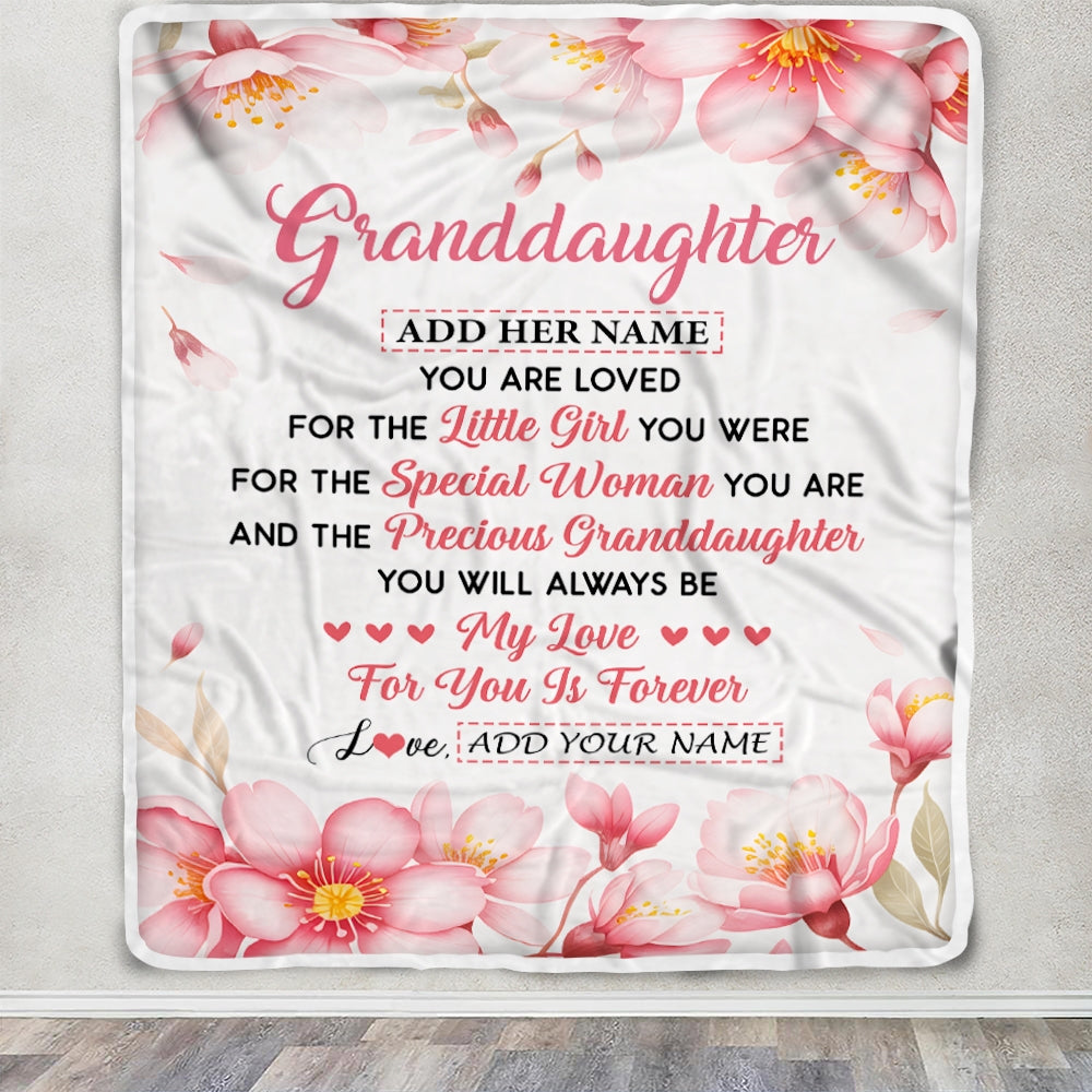 Personalized To My Granddaughter Gifts From Grandma Grandpa Blanket Special Women Birthday Gifts For Granddaughter Wedding Graduation Christmas Fleece Blanket | siriusteestore