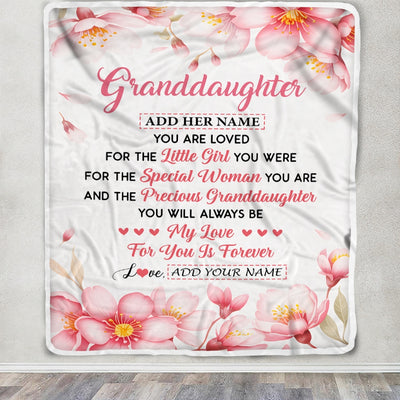 Personalized To My Granddaughter Gifts From Grandma Grandpa Blanket Special Women Birthday Gifts For Granddaughter Wedding Graduation Christmas Fleece Blanket | siriusteestore