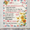 Personalized To My Granddaughter Gifts From Grandma Grandpa Blanket Sunflower Letter Air Mail Birthday Graduation Gifts For Granddaughter Christmas Fleece Blanket | siriusteestore